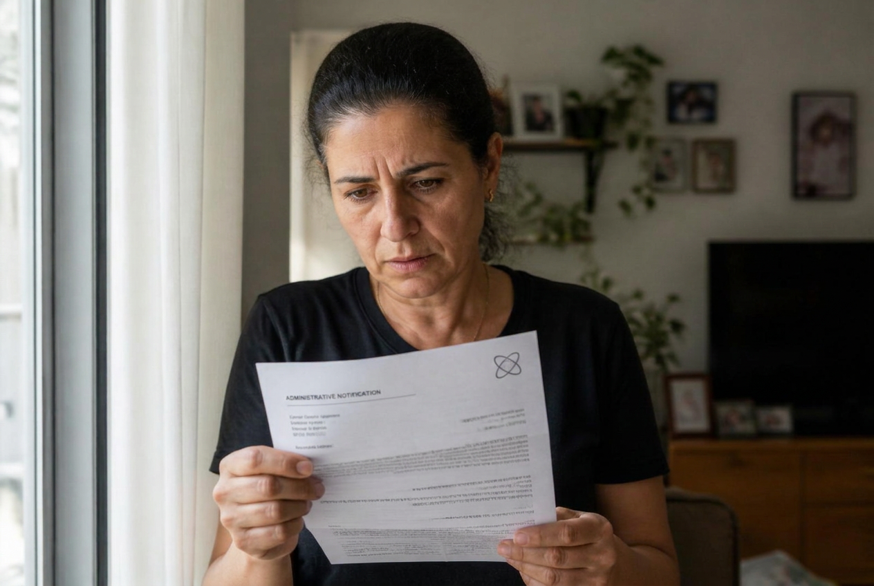אישה קוראת מכתב סירוב מהבנק